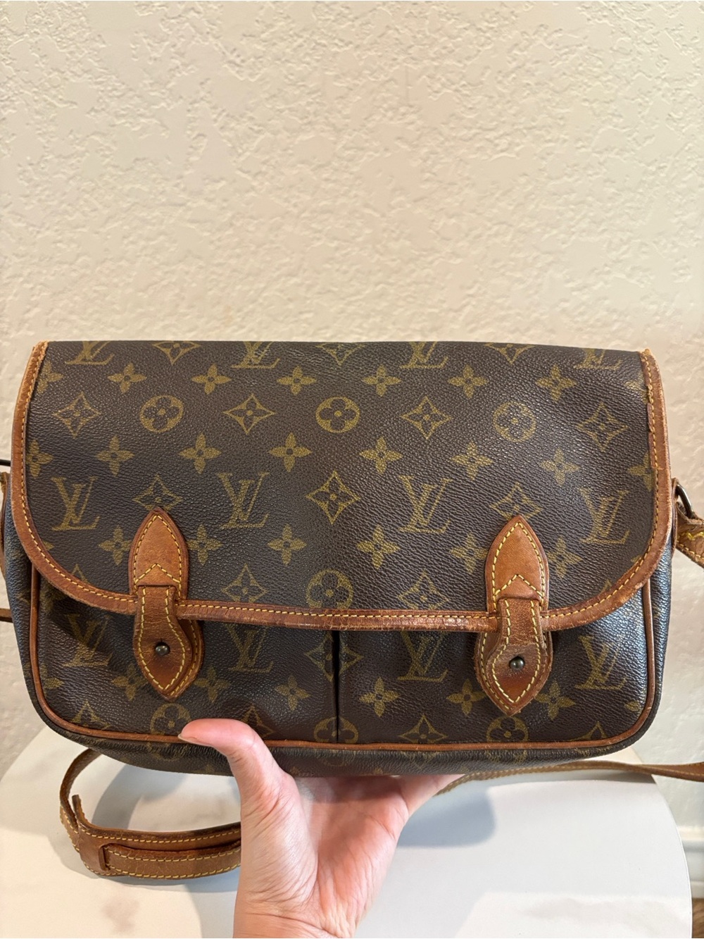Louis Vuitton Gibeciere MM Brown Monogram Crossbody Bag - Picture 1 of 15